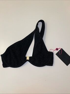 South Beach Bikini Top Black Sparkle Size 8